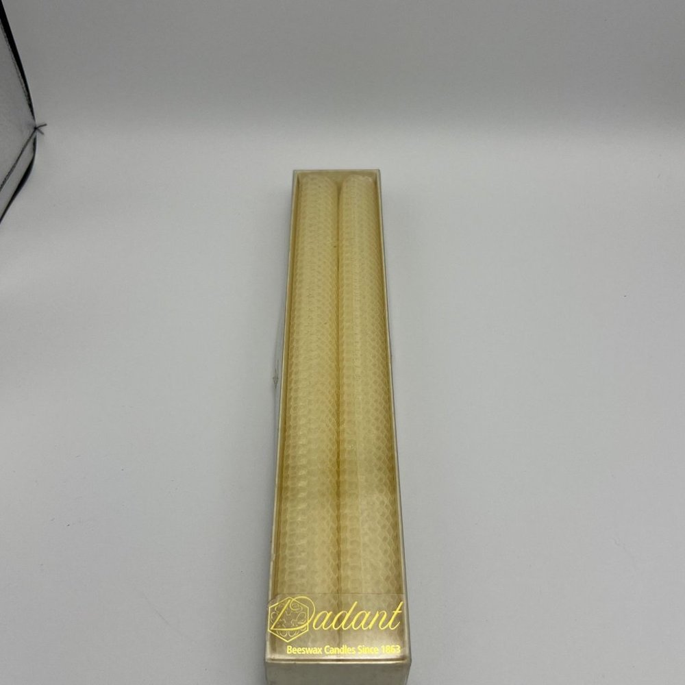100% Natural Hand-Rolled Honeycomb Beeswax Candle Set of 2 Classic Ivory